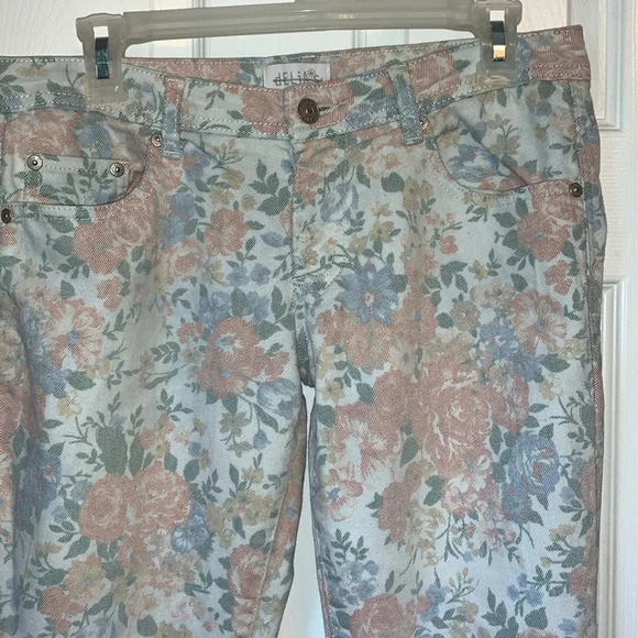 Delia floral skinny stretchy jeans size 9/10 - Picture 2 of 12